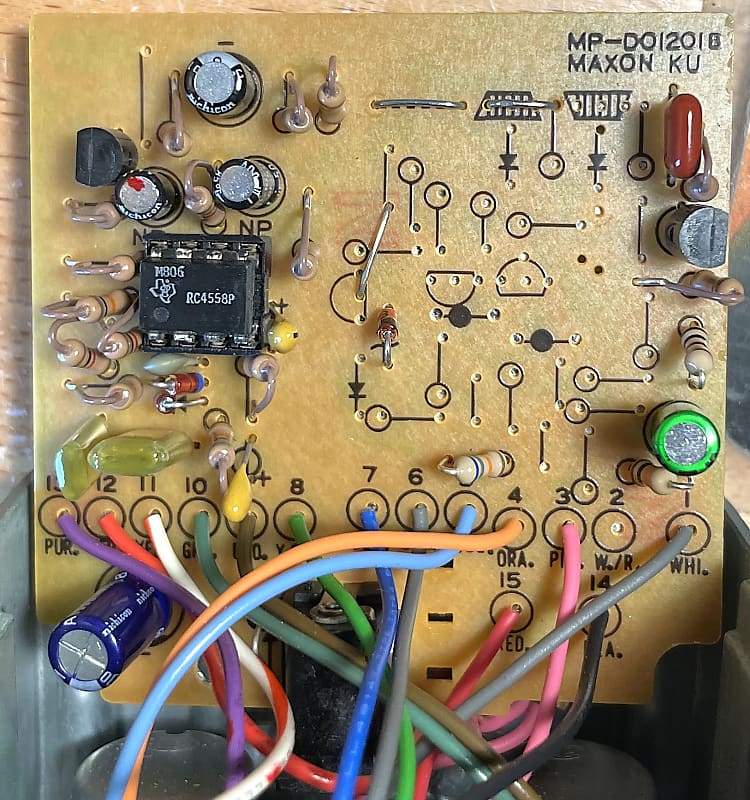 Maxon OD-9 (TS9) Overdrive Upgraded to Original TS808 Specs, 1978 RC4558  Chip, True Bypass