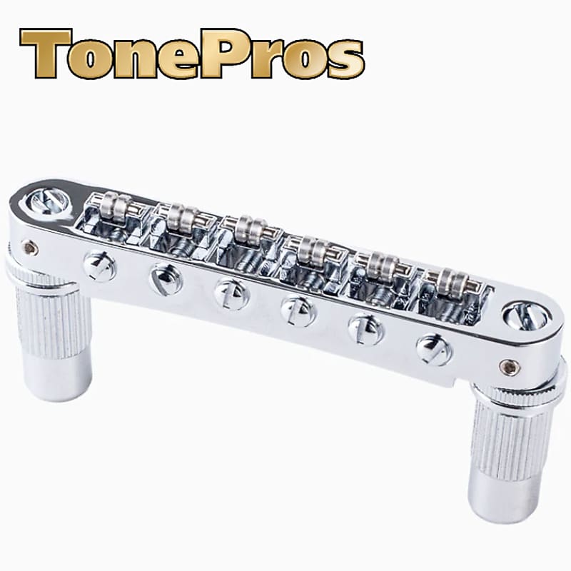 NEW Tonepros TPFR Roller Saddles, METRIC Tuneomatic - CHROME image 1