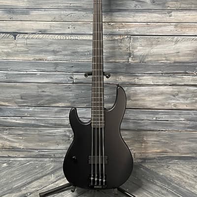 ESP/LTD Left Handed AP-4 Black Metal Black Satin Electric Bass Guitar image 2
