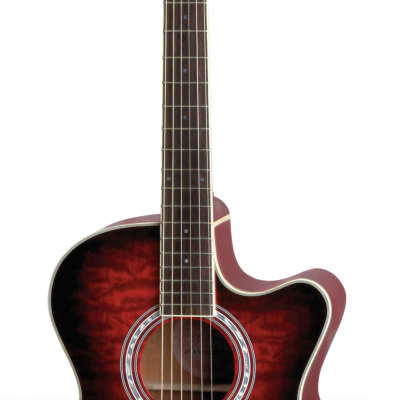 Jay Turser Jay Turser JTA-424QCET-RSB JTA Series Acoustic Electric Guitar. Red Sunburst Item ID: JTA-424QCET-RSB-A-U image 2