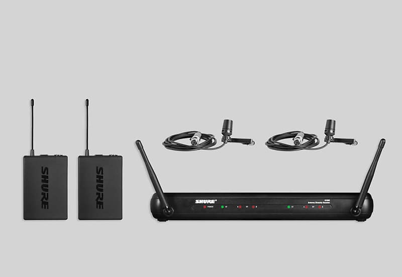 Shure SVX Dual Wireless Microphone System 2x Lavalier Lapel