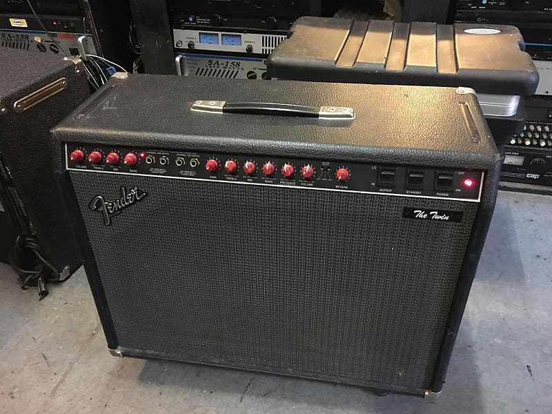 Fender The Twin 2-Channel 100-Watt 2x12" Guitar Combo Amp 1987 - 1994 Black /Red Knobs //ARMENS// image 1