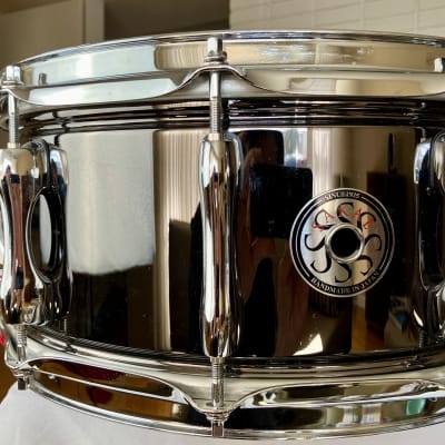Sakae SDM1465BR 14x6.5 - Black Nickel over Brass Snare NOS