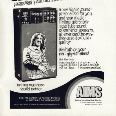 1971 AIMS VTG-120 6x10” Guitar Amplifier image 9