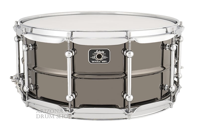 LUDWIG Universal Brass Snare Drum 6.5 x 14 Black Nickel Over Brass w/ Chrome (LU6514C)  NEW! image 1