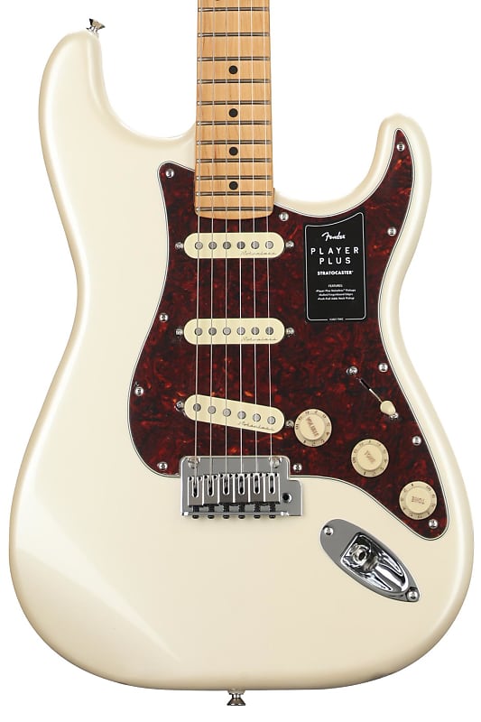 Fender Player Plus Stratocaster Electric Guitar - Olympic Pearl with Maple Fingerboard image 1