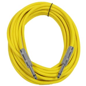 SEISMIC AUDIO New 6 PACK Yellow 1/4" TS 25' Patch Cables - Guitar - Instrument image 2