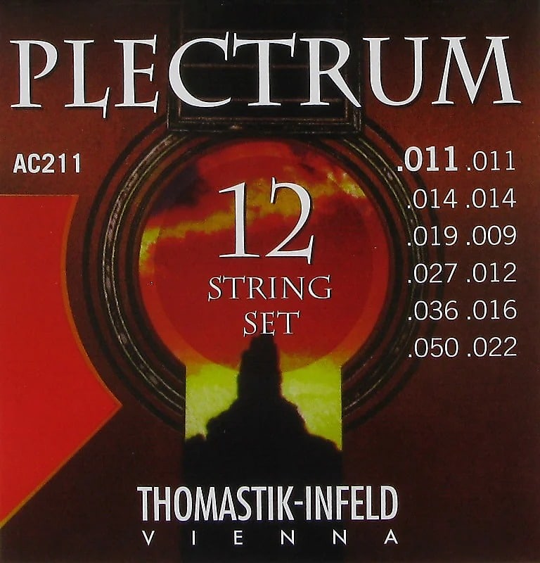 Thomastik-Infeld AC211 Plectrum 12-String Plain Steel Acoustic Guitar Strings - Light (.11 - .50) image 1