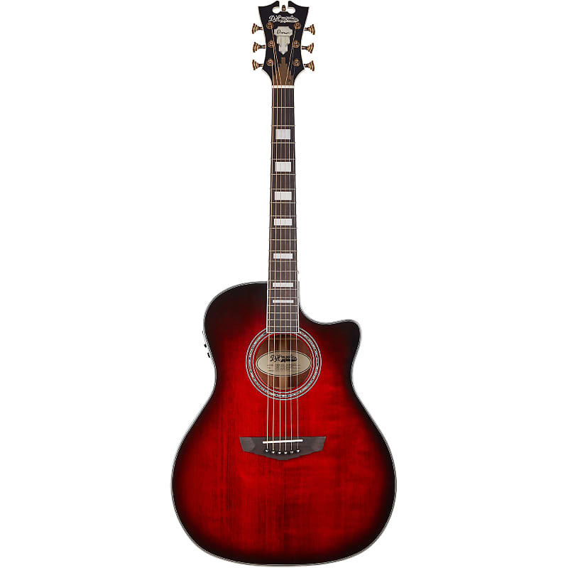 D'Angelico Premier Gramercy Trans Black Cherry Burst Electro-Acoustic Guitar image 1