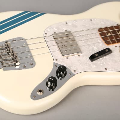 Fender Pawn Shop Mustang Bass - 2012 - White w/Competition Stripe image 13