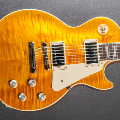 Gibson USA Les Paul Standard 60's Figured Top - Honey Amber | Reverb