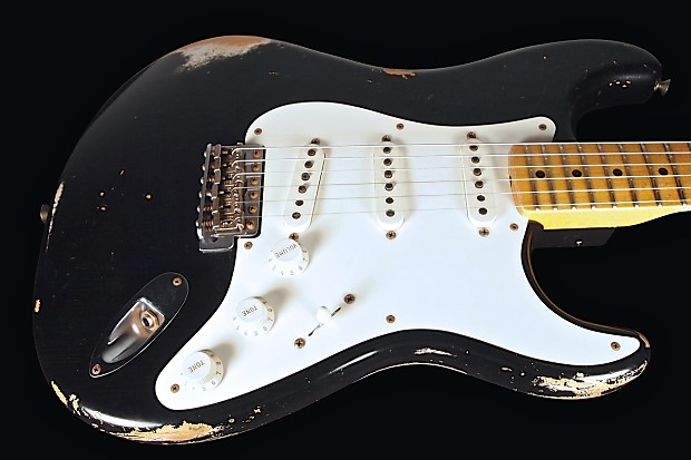 2013 Fender Stratocaster 1956 Custom Shop Relic 56 Strat Black image 1