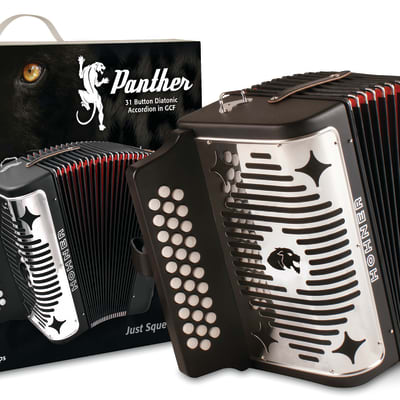 Hohner Panther Diatonic Accordion - Keys of G/C/F - Black image 3