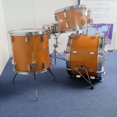 Sonor Champion Beech 22" - 12" - 13" - 16" - Snare D454 drumkit 1970's Natural image 6