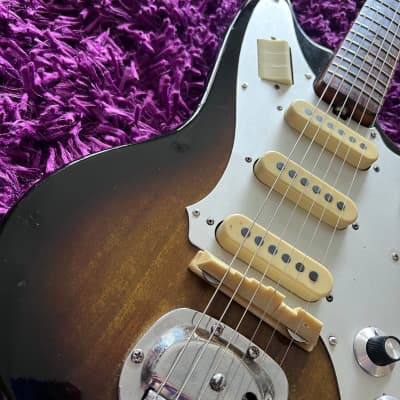 1965-1969 Zen-On/Morales ZES-130 Fender Offset MIJ Vintage Guitar Sunburst image 3