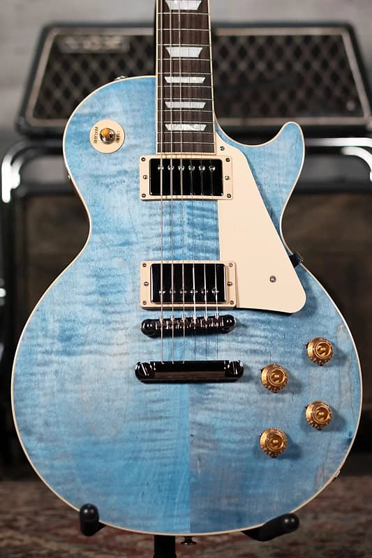 Gibson Les Paul Standard 50s Figured Top - Ocean Blue with Hardshell Case