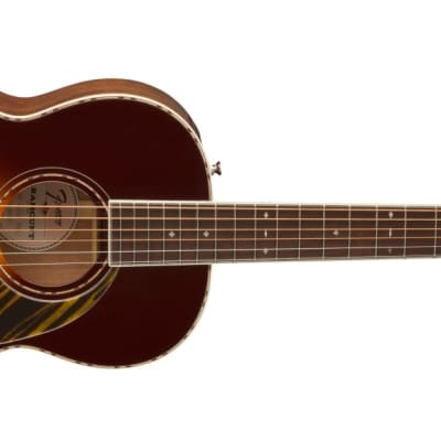 Fender Paramount PS-220E Solid Wood A/E Parlor Guitar, Sunburst w/ Hard Case image 2