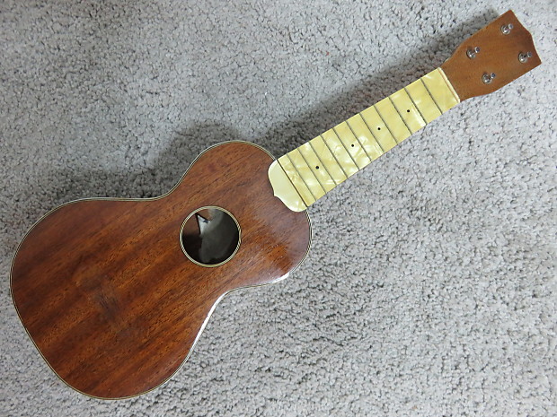 Antique Vintage Unusual Ukulele Uke National Brand Mother Of Peal Fretboard Project