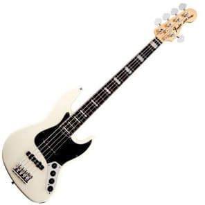 Fender American Deluxe Jazz Bass V 5-String Electric Bass (Maple Fingerboard, Black) image 2
