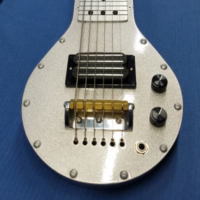 Fouke Industrial Guitars Walsh Model Industrial aluminum lap steel guitar 2021 sparkle silver image 4
