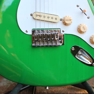 Johnson AXL S-Style Transparent Green Electric Guitar w/ Case & new Fender knobs image 17