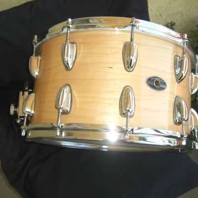 Slingerland 14x8 snare drum 20 lugs, Stick saver hoops 80s/90s - Natural Maple Gloss image 13