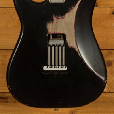 Xotic California Classic XSC-2 - Black over Red Heavy Ageing Matching Headstock image 4