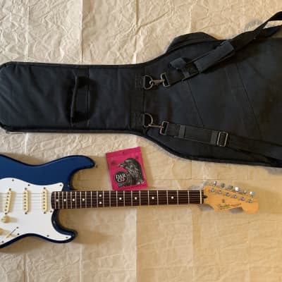 Fender MIM Standard Stratocaster Rosewood Fboard 2006 Electron Blue 60years Diamond Anniversary   VGC modded with Fender Noiseless pickups set with Deluxe Fender GigBag image 20