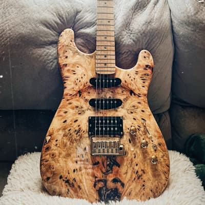 ギター Acacia Guitars Romulus 6 Buckeye Burl Acacia 2018 USA Custom Romulus Modern 6 Buckeye Burl Trans Black