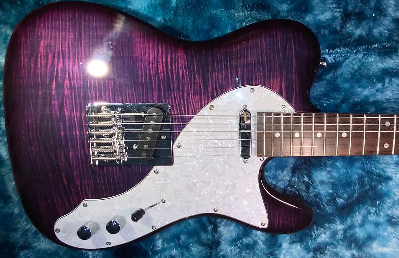 Final Reduction!  2016 Grote Telecaster in Purple over Flame Maple Finish! Brand New! image 1