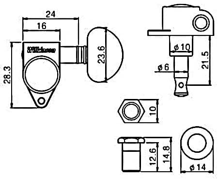 Wilkinson WJ303 Chrome (3-a-side) 19:1 Gear Ratio Tuners