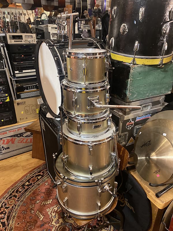 TKO Percussion 5 Piece JuniorMini Drum Set Champagne Sparkle Reverb