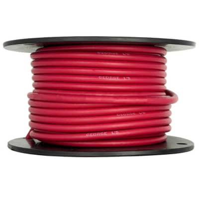 George L's .225 Solderless Pedal Board Patch Cable - Bulk Per Foot - Red image 1