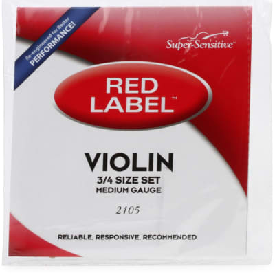Super-Sensitive 2105 Red Label Violin String Set - 3/4 Size image 1