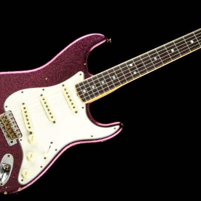Fender Custom Shop LTD 1965 Stratocaster Relic – Aged Magenta Sparkle image 11