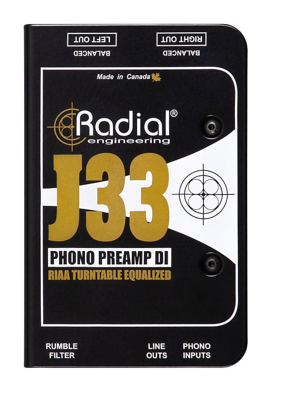 Radial J33 Riaa Turntable Preamp Direct Box  			