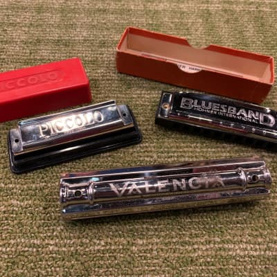 Vintage Piccolo, Hohner and Valencia Harmonica Lot Made in East Germany image 3