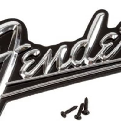 Genuine Fender Amplifier Parts - Blackface Metal Amp Logo Plate with Screws image 3
