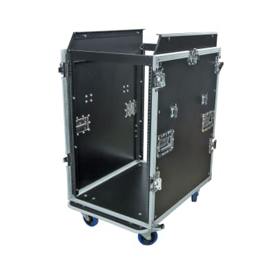 OSP MC14U-16SL 16 Space ATA Mixer/Amp Rack for High-Back Mixing Consoles, 14-Space Rack Depth with Attached Standing Lid Table image 13