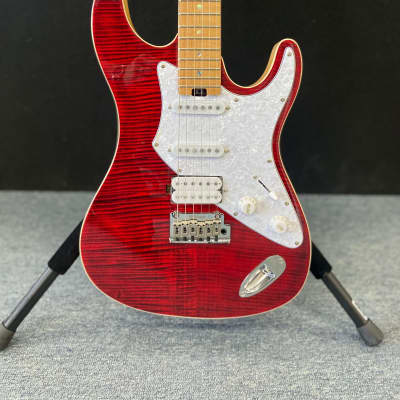 Aria Pro II  714 Mk2 Fullerton  Ruby Red Flame Top Electric Guitar   New! image 1