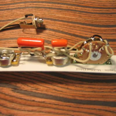 K D Paulus Guitar Parts Esquire Wiring Harness – Modded Eldred with True Bypass - Orange Drops image 3