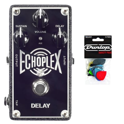 Dunlop EP103 Echoplex Delay Guitar Effects Pedal With Dunlop 12 Pick Variety Pack for sale