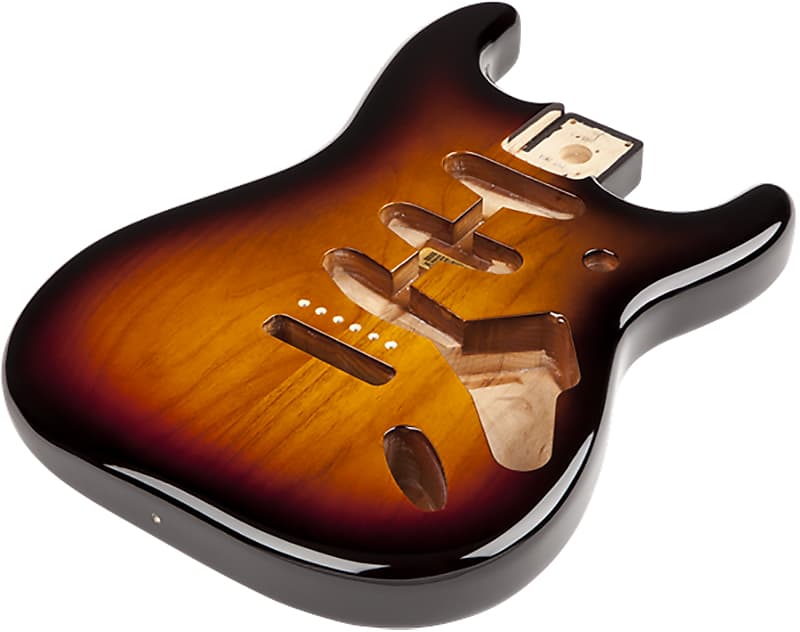 Genuine Fender Classic 60s Strat SSS Alder Body, Sunburst, Vintage bridge mount image 1
