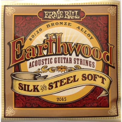 Ernie Ball 2045 Earthwood 80/20 Bronze Silk and Steel Soft Acoustic Guitar Strings (11-52)