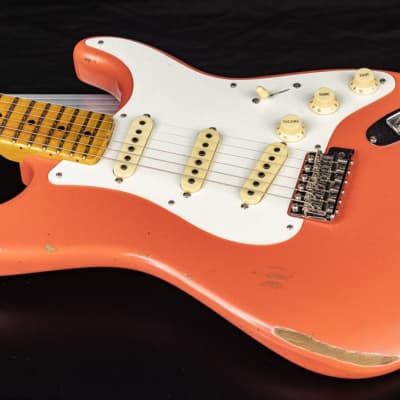 Fender Custom Shop 1956 Stratocaster Relic MN Faded Aged Tahitian Coral image 9