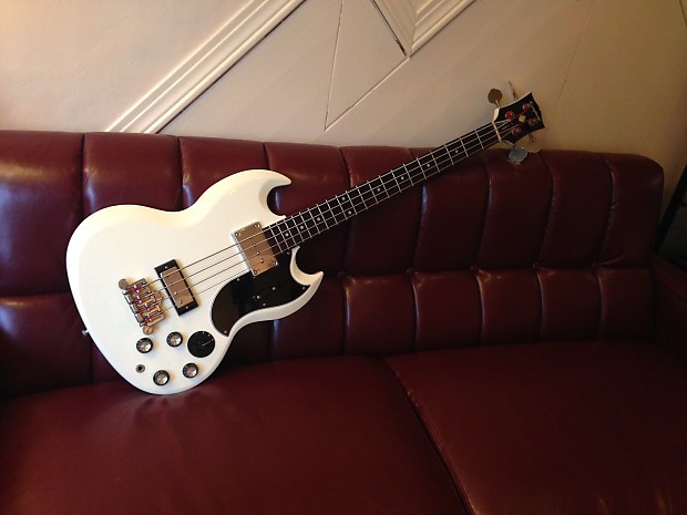 Rare 2001 Gibson Epiphone EB-3 SG Bass, White w/Varitone, Made In Japan