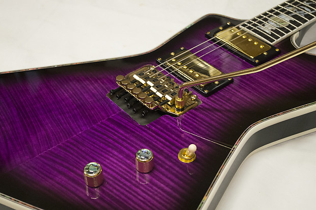 X-Type Flame Purple Burst Guitar 2017 - Gold Floyd Rose