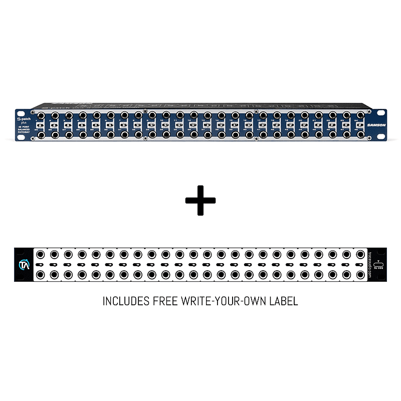 Samson S-Patch Plus S Class 48-Point Balanced Patchbay with free Trace Audio Write-Your-Own Label image 1