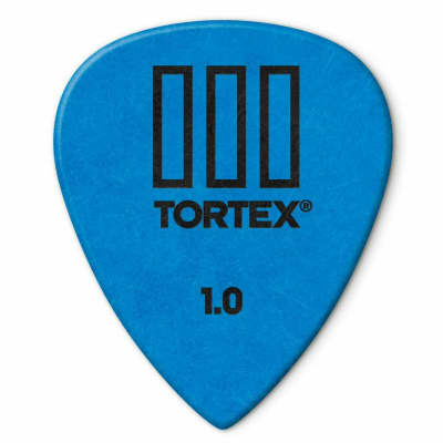 Dunlop 462P1.0 Tortex TIII 1.0mm Guitar Picks, Blue, 12 Pack image 1