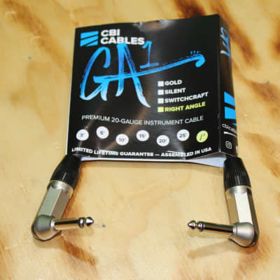 C.B.I. 1' Premium 20-Gauge Two Right Angle Instrument Cable GA1-1' 2/R image 1